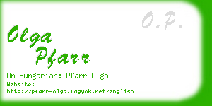 olga pfarr business card